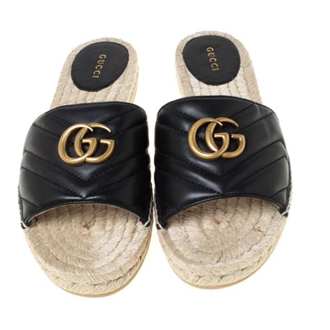 gucci marmont espadrille slides